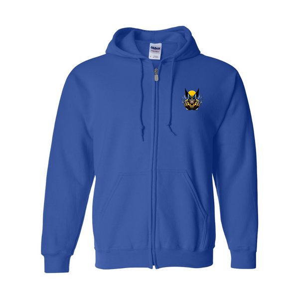 Men's Wolverine 2025 Art  Gildan  Heavy Blend Full Zip Hooded Sweatshirt