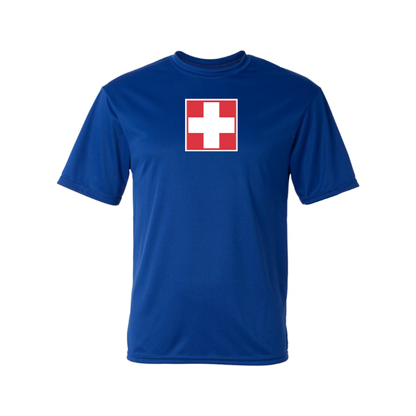 Men's Switzerland National Football Soccer Team Polyester T-Shirt
