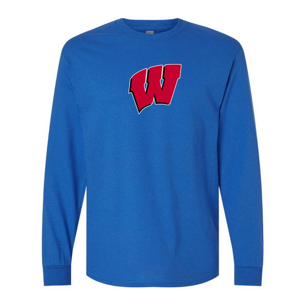 Men's Wisconsin Badgers Gildan Heavy Cotton Long Sleeve T-Shirt