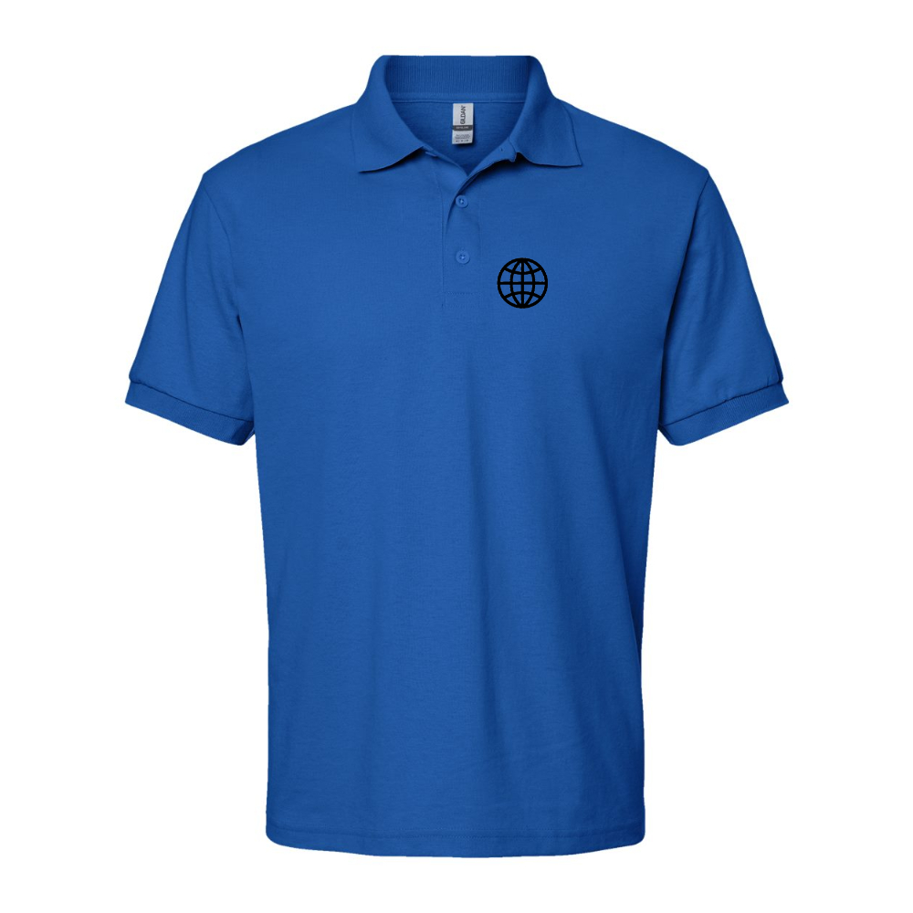 Men's Internet Globe Dry Blend Jersey Polo - Blue