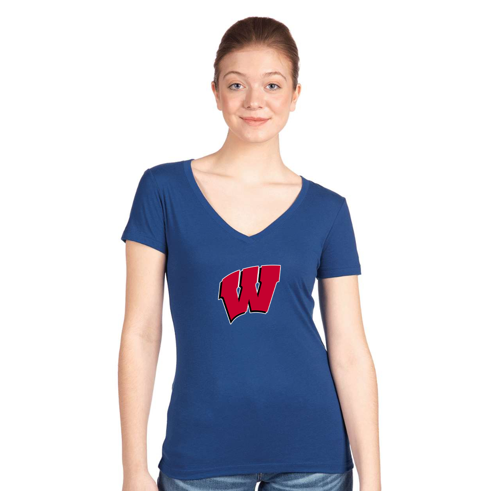 Women's Wisconsin Badgers  V-Neck T-Shirt