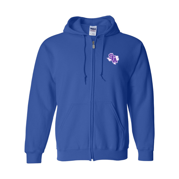 Men's Stephen F. Austin Lumberjacks  Gildan  Heavy Blend Full Zip Hooded Sweatshirt