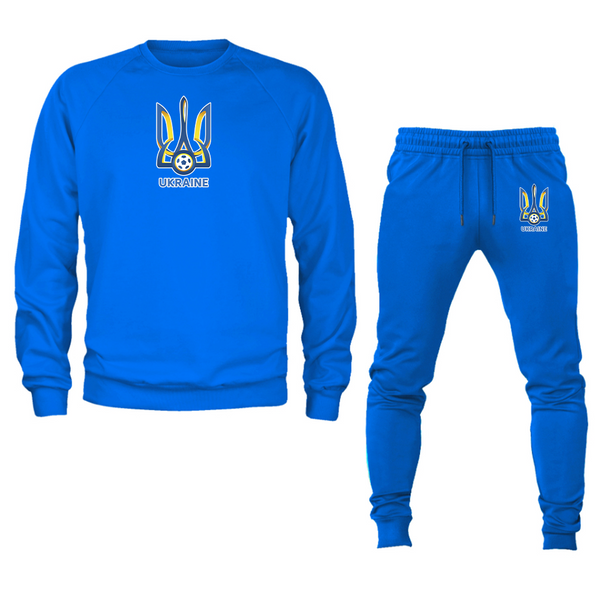 Men's Ukraine National Football Soccer Team Crewneck Sweatshirt Joggers Suit