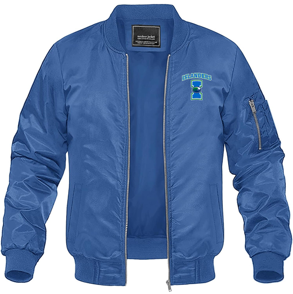 Men's  Texas AM CC Islanders  Lightweight Bomber Jacket Windbreaker Softshell Varsity Jacket Coat
