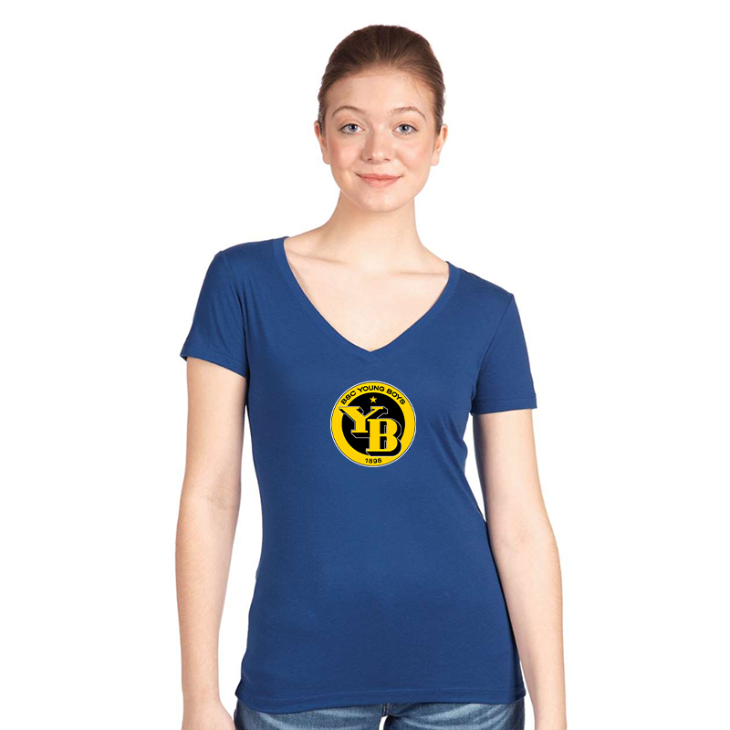 Women's  Young Boys Soccer V-Neck T-Shirt