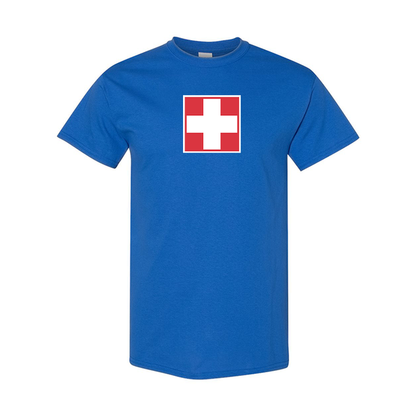 Men's Switzerland National Football Soccer Team Gildan Heavy Cotton T-Shirt