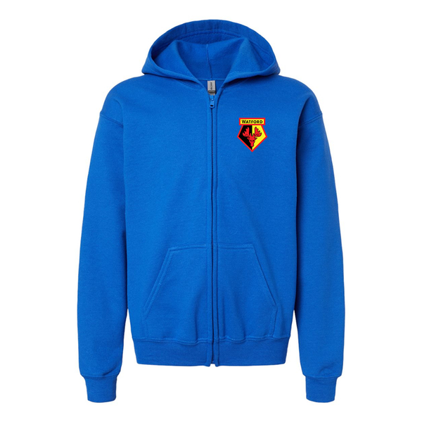 Gildan Heavy Blend Youth Watford Soccer Full Zip Hooded Sweatshirt