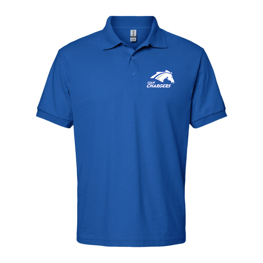 Men's Alabama Huntsville Chargers Wildcats Dry Blend Jersey Polo - Blue