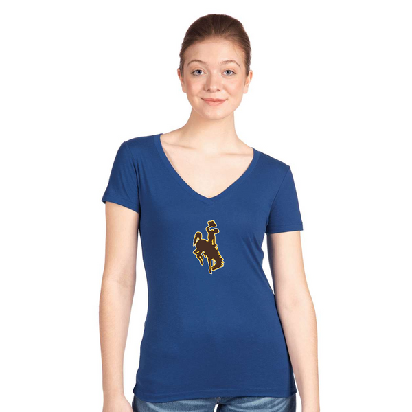 Women's Wyoming Cowboys Next Level V-Neck T-Shirt