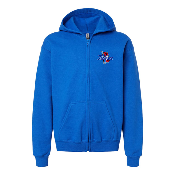 Gildan Heavy Blend Youth Tulsa Golden Hurricane Full Zip Hooded Sweatshirt