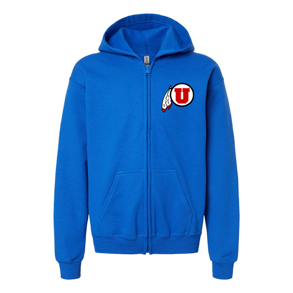 Gildan Heavy Blend Youth  Utah Utes Full Zip Hooded Sweatshirt