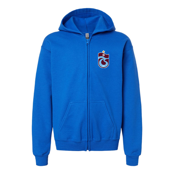 Gildan Heavy Blend Youth Trabzonspor Soccer Full Zip Hooded Sweatshirt