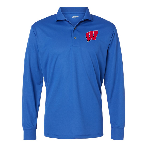 Men's  Wisconsin Badgers  Paragon Prescott Long Sleeve Polo