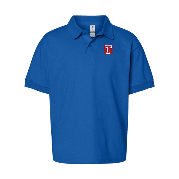 Youth Temple Owls Gildan Dry Blend Jersey Polo