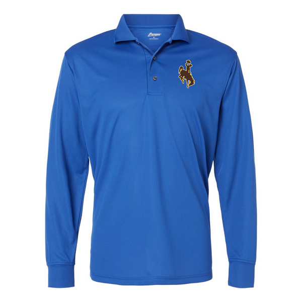 Men's  Wyoming Cowboys Art  Paragon Prescott Long Sleeve Polo
