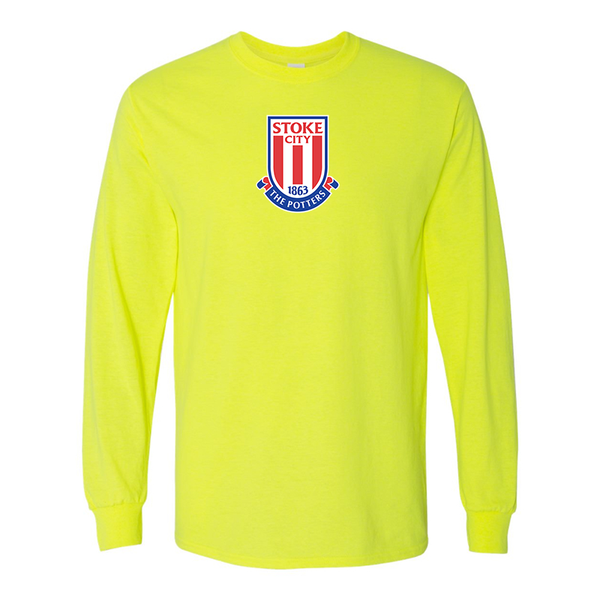 Men's Stoke City Soccer  Gildan Heavy Cotton Long Sleeve T-Shirt