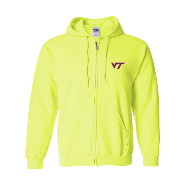 Men's Virginia Tech Hokies Gildan  Heavy Blend Full Zip Hooded Sweatshir