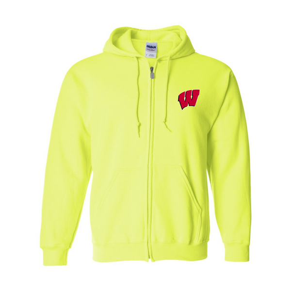 Men's  Wisconsin Badgers JERZEES NuBlend Full-Zip Hooded Sweatshirt
