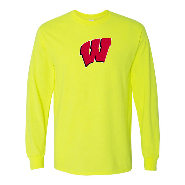 Men's Wisconsin Badgers Gildan Heavy Cotton Long Sleeve T-Shirt