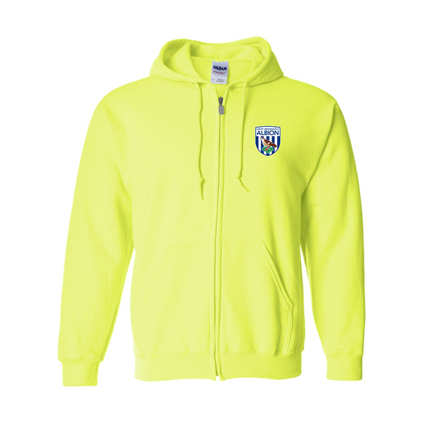 Men's West Bromwich Albion Soccer Gildan  Heavy Blend Full Zip Hooded Sweatshirt