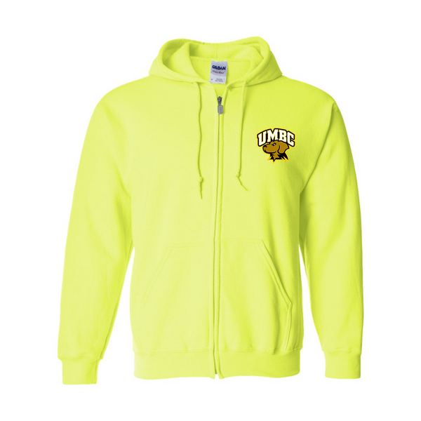 Men's UMBC Retrievers Gildan  Heavy Blend Full Zip Hooded Sweatshirt