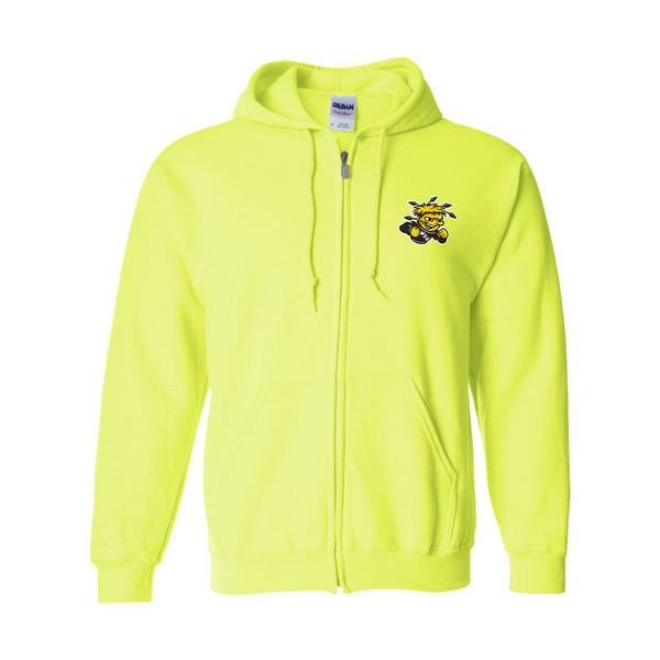 Men's Wichita State Shockers Gildan  Heavy Blend Full Zip Hooded Sweatshirt