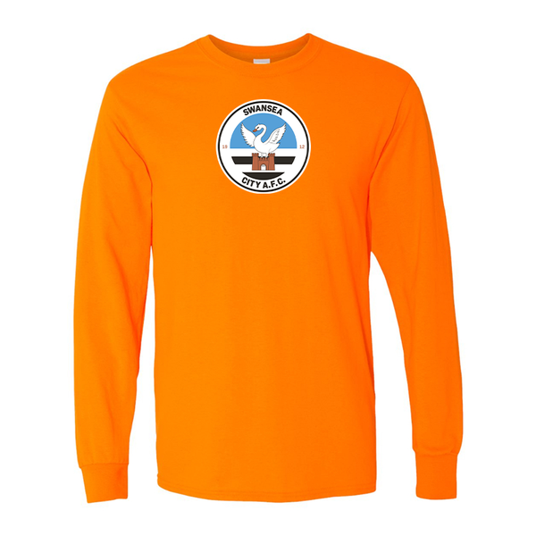 Men's Swansea City Soccer Gildan Heavy Cotton Long Sleeve T-Shirt