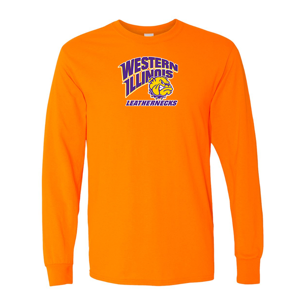 Men's Western Illinois Leathernecks Gildan Heavy Cotton Long Sleeve T-Shirt