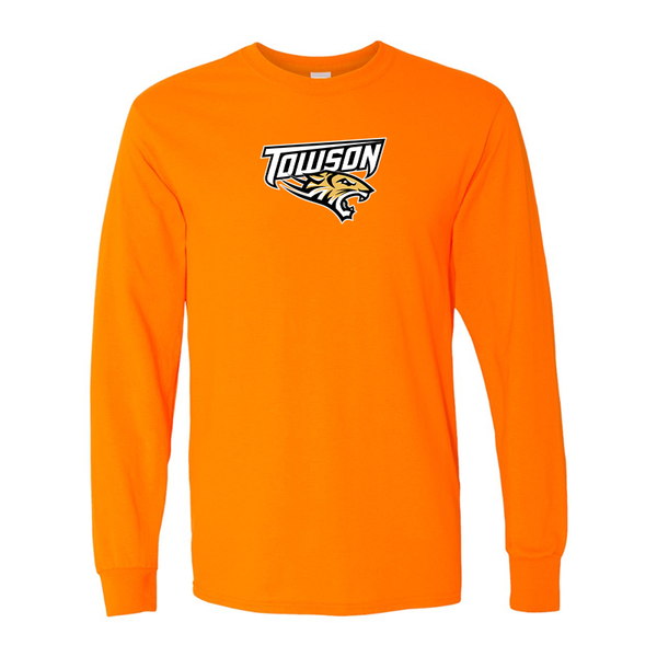 Men's Towson Tigers Gildan Heavy Cotton Long Sleeve T-Shirt