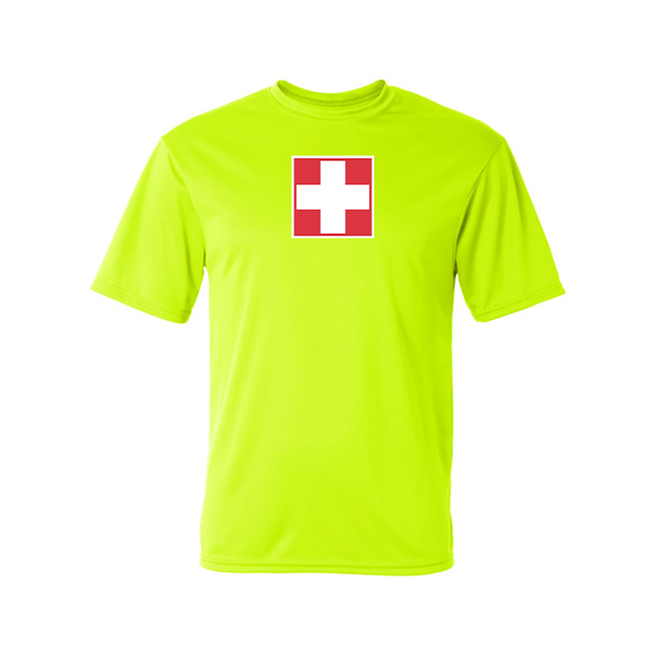 Men's Switzerland National Football Soccer Team Polyester T-Shirt