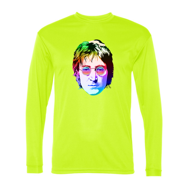 Men's John Lennon Face Art Music Polyester Long Sleeve T-Shirt