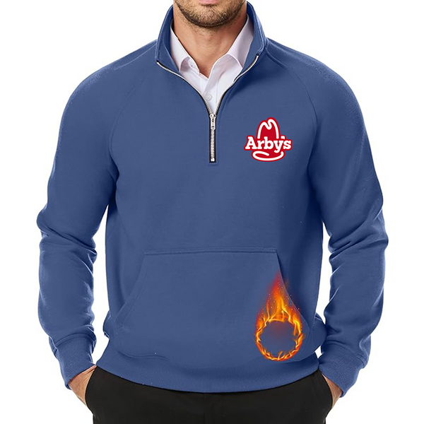 Men's Arbys JMIERR Quarter Zip Pullover Heavy Sweatshirts Warm Fleece Sweatshirt Polo Shirt with Pockets