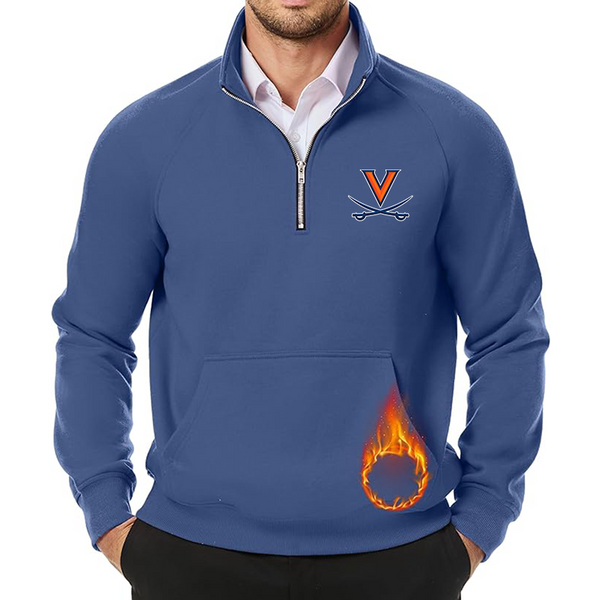 Men's Virginia Cavaliers  JMIERR Quarter Zip Pullover Heavy Sweatshirts Warm Fleece Sweatshirt Polo Shirt with Pockets
