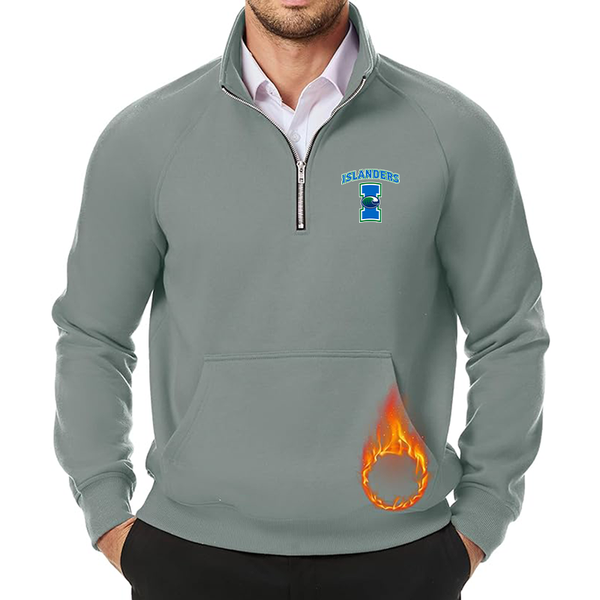 Men's Texas AM CC Islanders  JMIERR Quarter Zip Pullover Heavy Sweatshirts Warm Fleece Sweatshirt Polo Shirt with Pockets