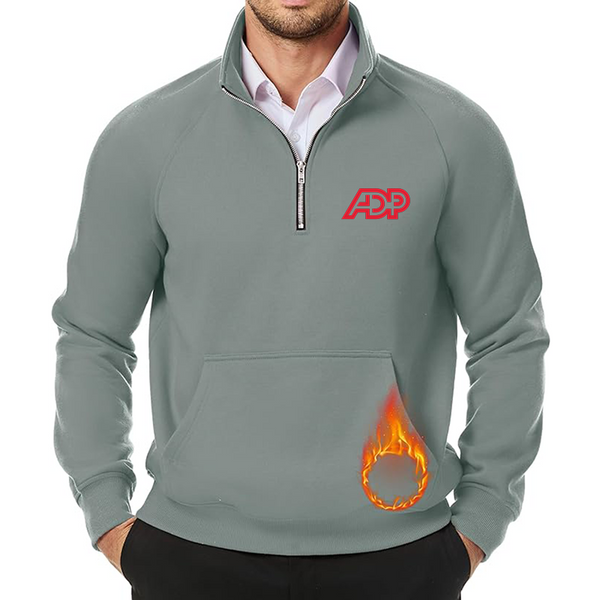 Men's  ADP JMIERR Quarter Zip Pullover Heavy Sweatshirts Warm Fleece Sweatshirt Polo Shirt with Pockets