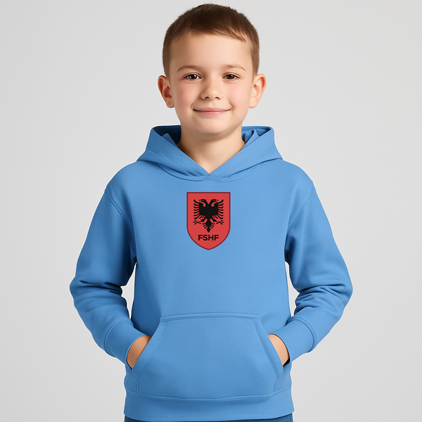 Youth Kids Albania National Soccer Team Pullover Hoodie