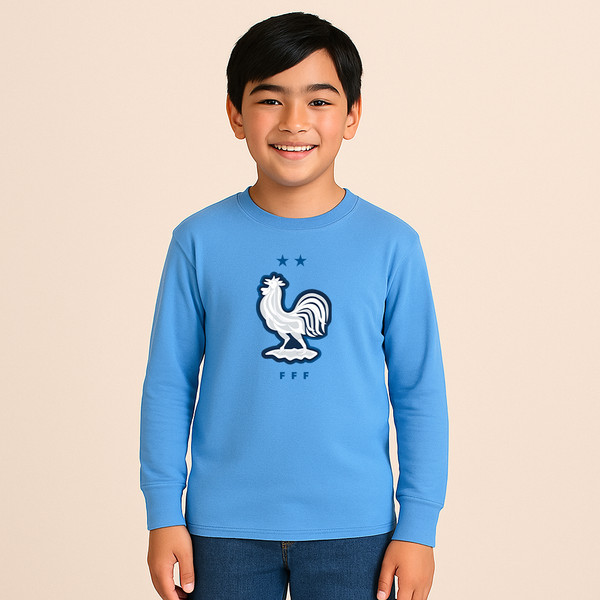 Youth Kids France National Soccer Team  Long Sleeve T-Shirt