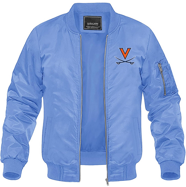 Men's Virginia Cavaliers Lightweight Bomber Jacket Windbreaker Softshell Varsity Jacket Coat