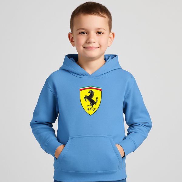 Youth Kids Ferrari Motorsport Car Pullover Hoodie