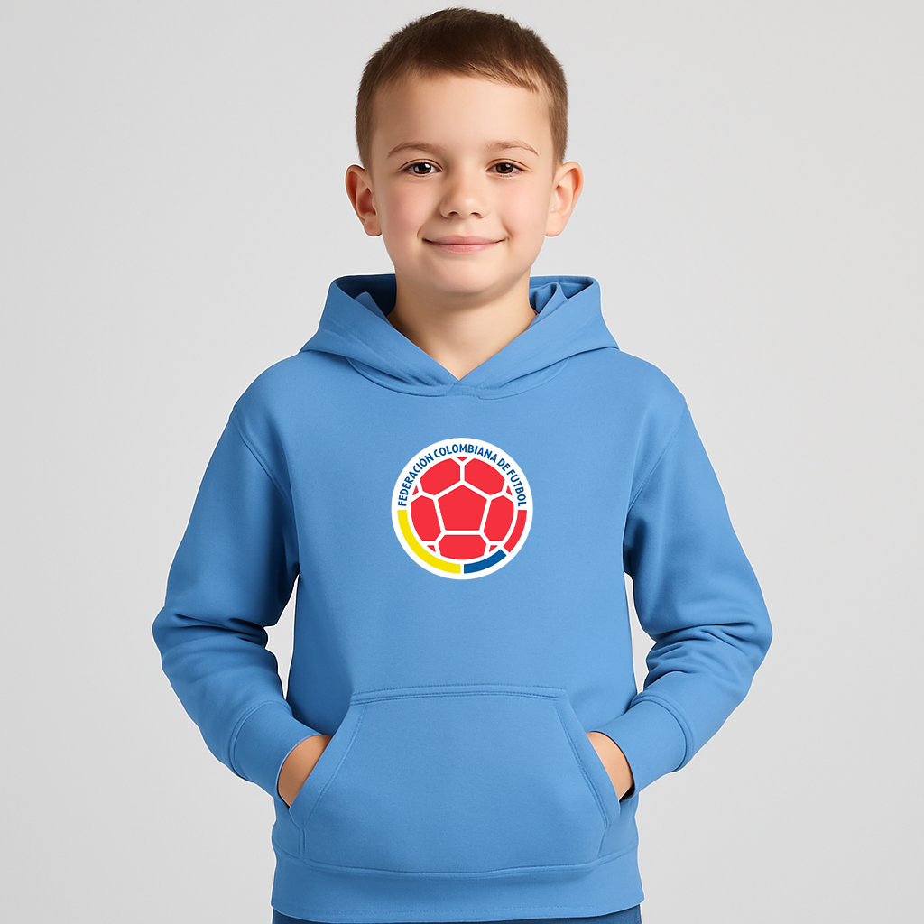 Youth Kids Colombia National Soccer Team Pullover Hoodie