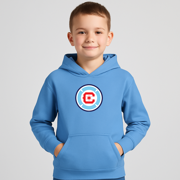 Youth Kids Chicago Fire Soccer Pullover Hoodie