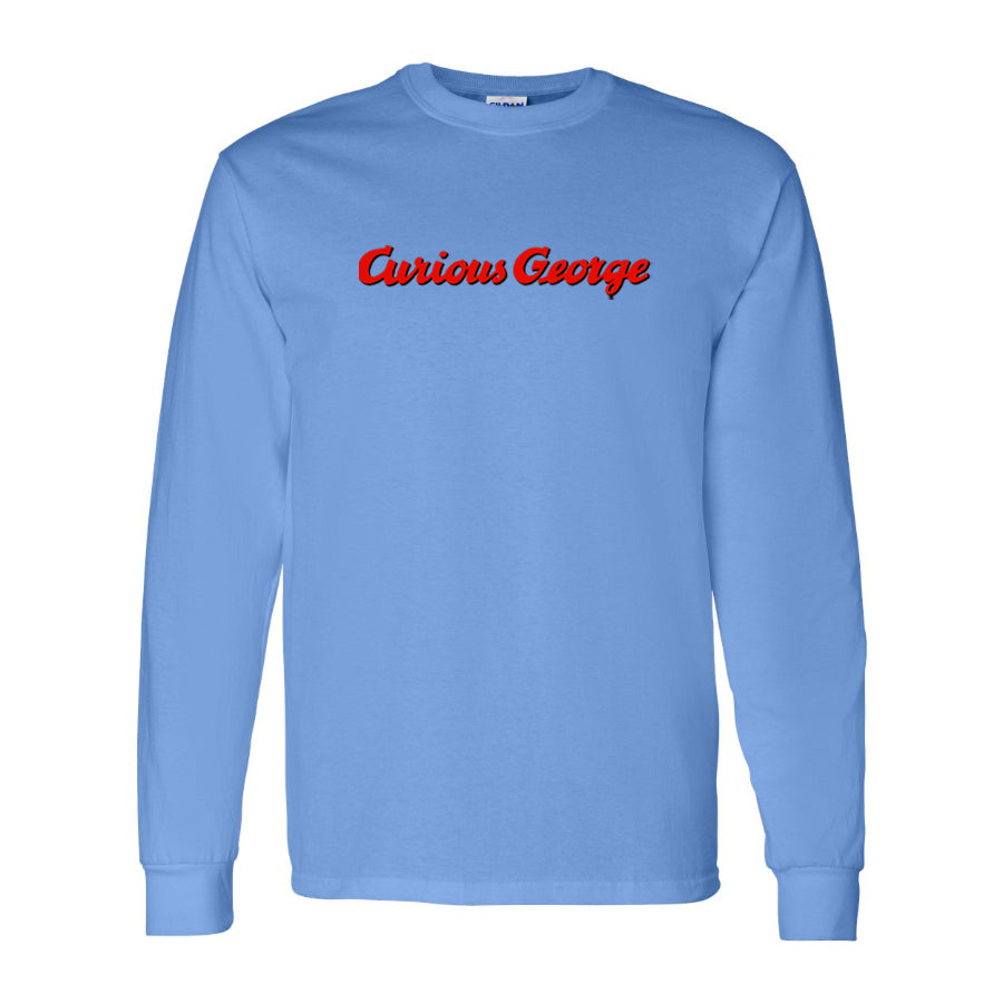 Men's Curious George Cartoon Long Sleeve T-Shirt