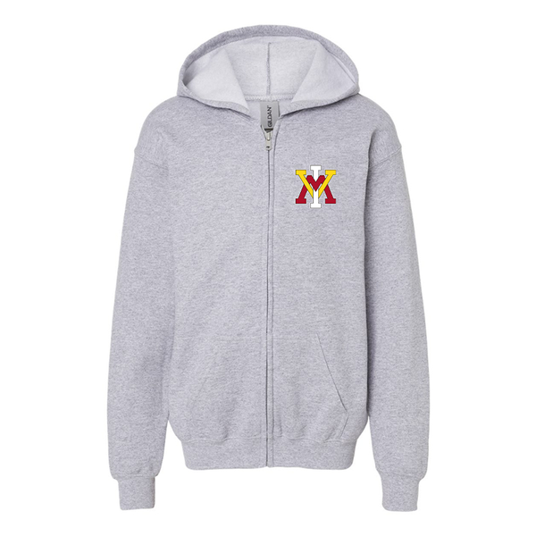 Gildan Heavy Blend Youth VMI Keydets Full Zip Hooded Sweatshirt