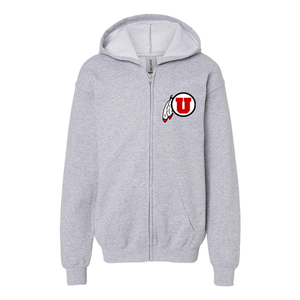 Gildan Heavy Blend Youth  Utah Utes Full Zip Hooded Sweatshirt