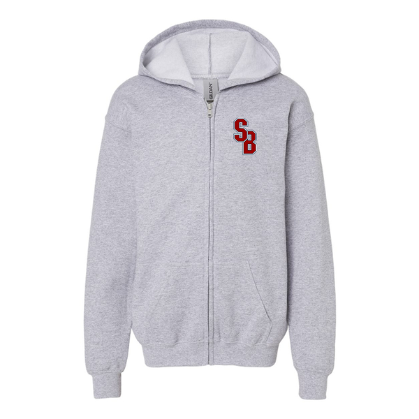 Gildan Heavy Blend Youth Stony Brook Seawolves Full Zip Hooded Sweatshirt