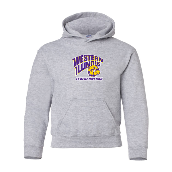 Youth Western Illinois Leathernecks Gildan Heavy Blend  Hooded Sweatshirt