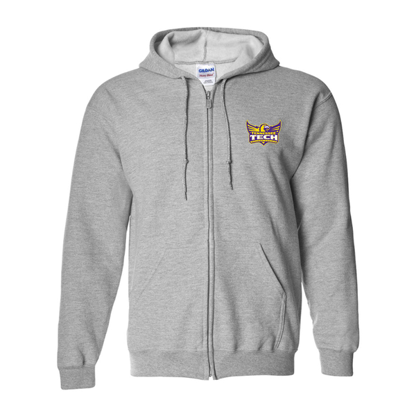 Men's Tennessee Tech Golden Eagles Gildan  Heavy Blend Full Zip Hooded Sweatshirt