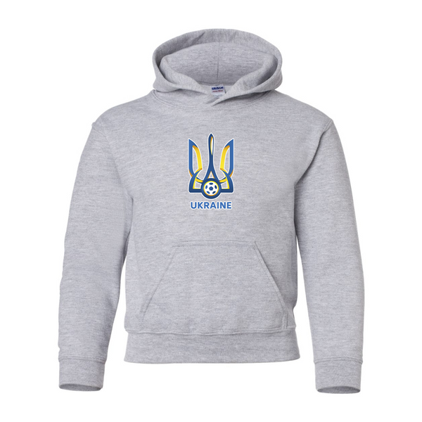 Youth Ukraine National Football Soccer Team Gildan Heavy Blend  Hooded Sweatshirt