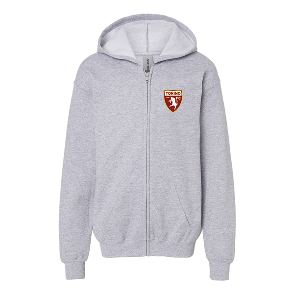 Gildan Heavy Blend Youth Torino Soccer Full Zip Hooded Sweatshirt