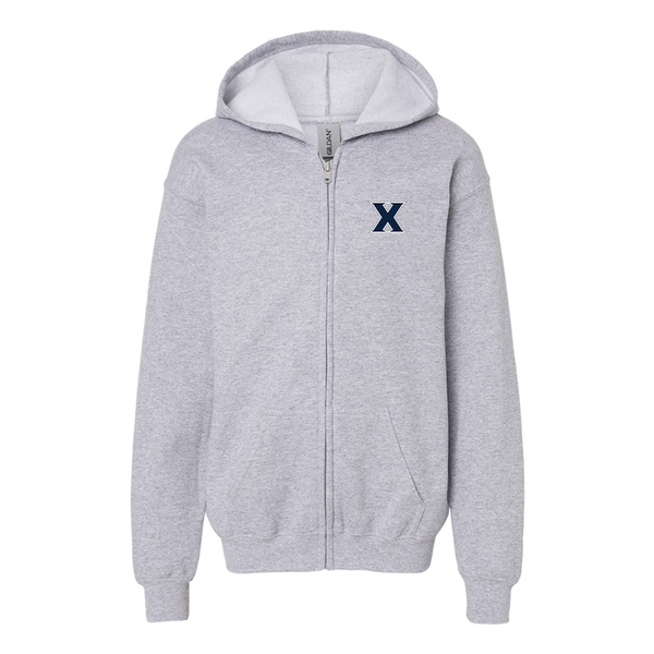 Gildan Heavy Blend Youth Xavier Musketeers Full Zip Hooded Sweatshirt